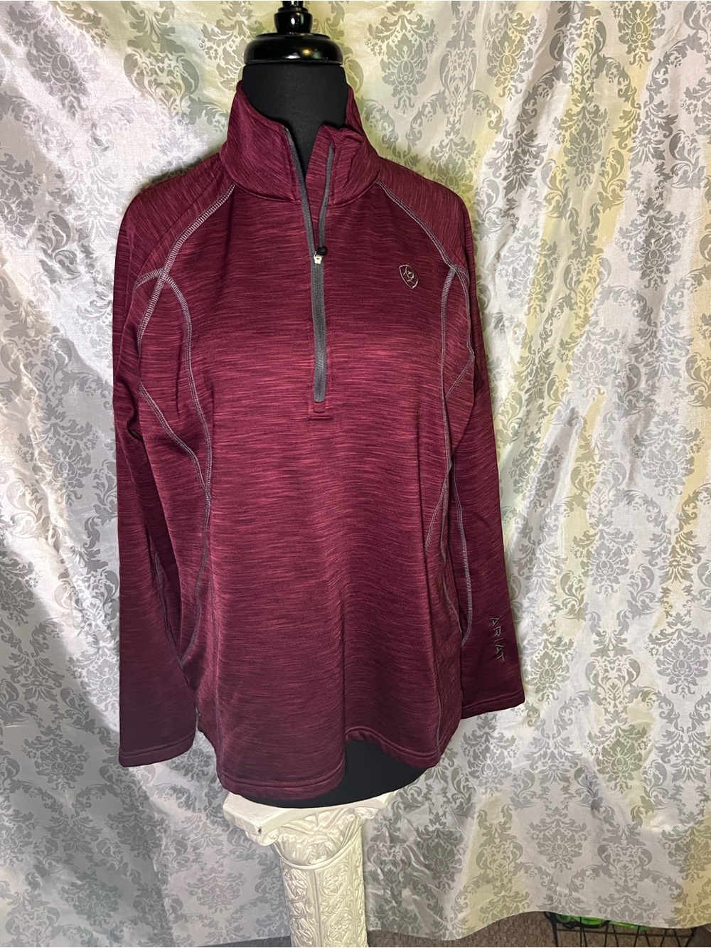Ariat Laguna Marled Burgundy Quarter-Zip Pullover